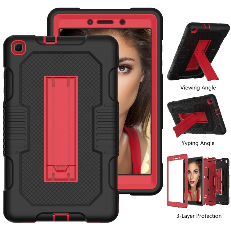 For Samsung Galaxy Tab A 8.0 2019 T290 Contrast Color Robot Shockproof Silicone + PC Tablet Case(Black Red) by bashfashion