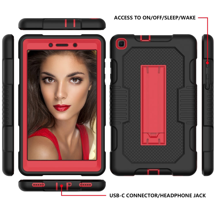 For Samsung Galaxy Tab A 8.0 2019 T290 Contrast Color Robot Shockproof Silicone + PC Tablet Case(Black Red) by bashfashion