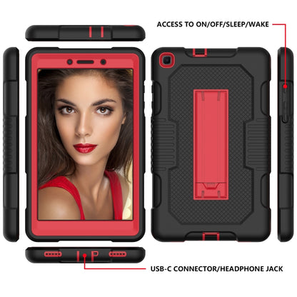 For Samsung Galaxy Tab A 8.0 2019 T290 Contrast Color Robot Shockproof Silicone + PC Tablet Case(Black Red) by bashfashion
