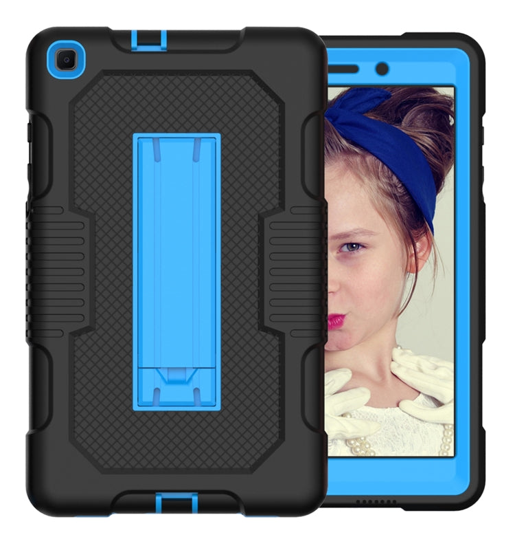 For Samsung Galaxy Tab A 8.0 2019 T290 Contrast Color Robot Shockproof Silicone + PC Tablet Case(Black Blue) by bashfashion