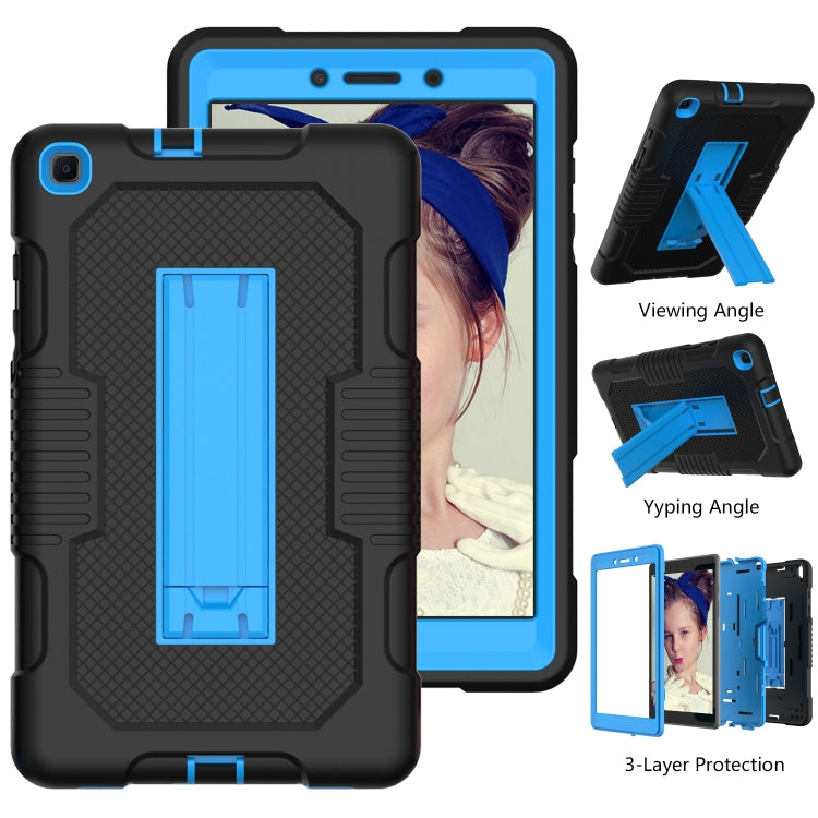 For Samsung Galaxy Tab A 8.0 2019 T290 Contrast Color Robot Shockproof Silicone + PC Tablet Case(Black Blue) by bashfashion