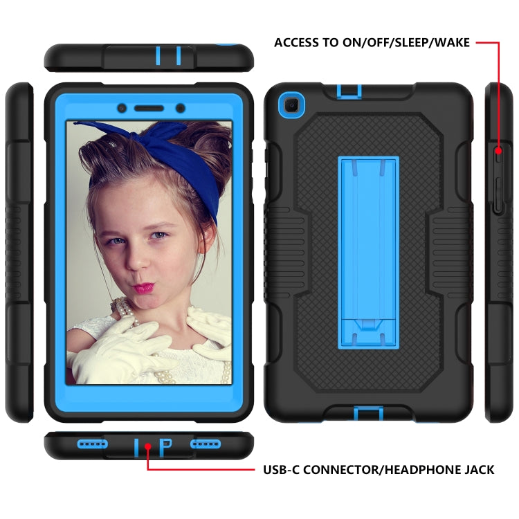 For Samsung Galaxy Tab A 8.0 2019 T290 Contrast Color Robot Shockproof Silicone + PC Tablet Case(Black Blue) by bashfashion
