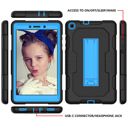 For Samsung Galaxy Tab A 8.0 2019 T290 Contrast Color Robot Shockproof Silicone + PC Tablet Case(Black Blue) by bashfashion