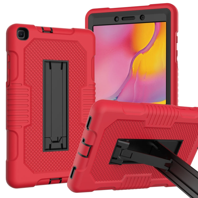 For Samsung Galaxy Tab A 8.0 2019 T290 Contrast Color Robot Shockproof Silicone + PC Tablet Case(Red Black) by bashfashion
