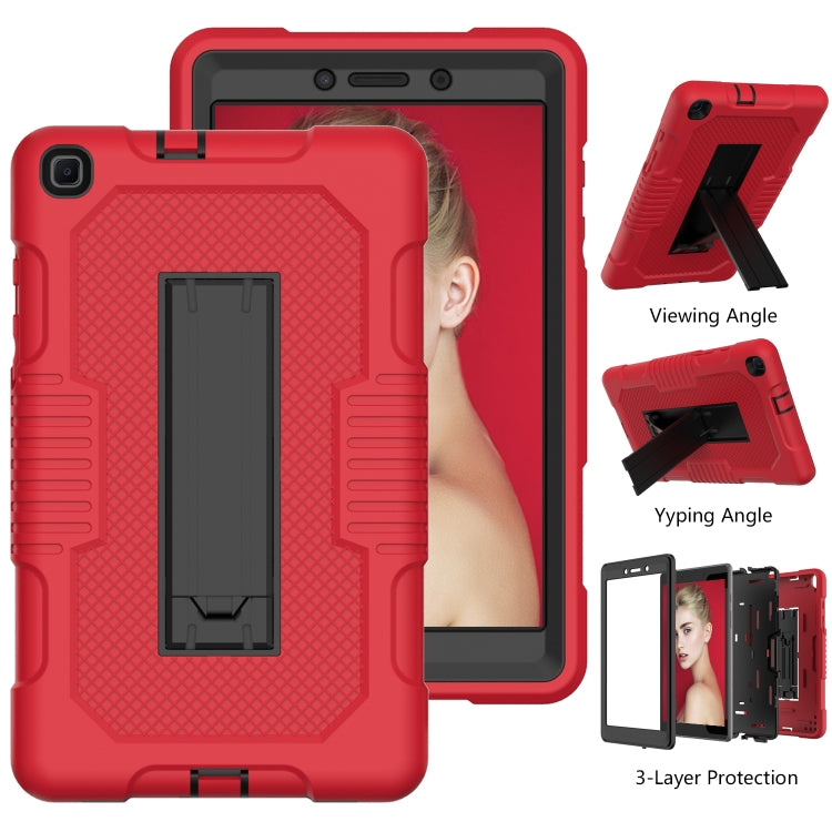 For Samsung Galaxy Tab A 8.0 2019 T290 Contrast Color Robot Shockproof Silicone + PC Tablet Case(Red Black) by bashfashion