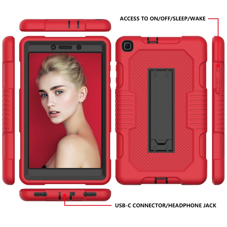 For Samsung Galaxy Tab A 8.0 2019 T290 Contrast Color Robot Shockproof Silicone + PC Tablet Case(Red Black) by bashfashion