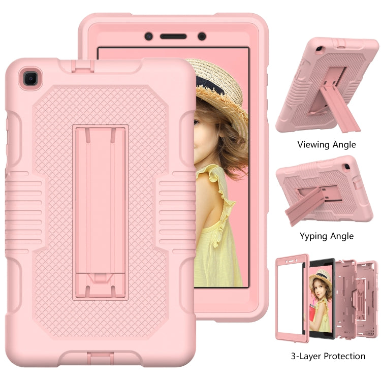 For Samsung Galaxy Tab A 8.0 2019 T290 Contrast Color Robot Shockproof Silicone + PC Tablet Case(Rose Gold) by bashfashion