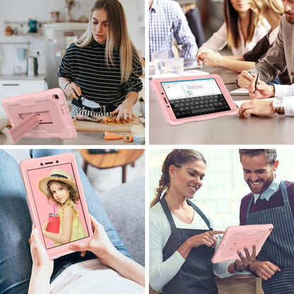 For Samsung Galaxy Tab A 8.0 2019 T290 Contrast Color Robot Shockproof Silicone + PC Tablet Case(Rose Gold) by bashfashion