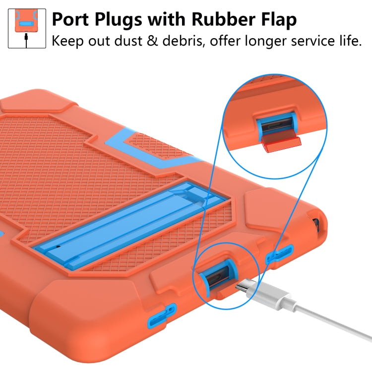 For Samsung Galaxy Tab A8 10.5 2021 X200 Contrast Color Robot Silicone + PC Tablet Case(Orange Blue) by bashfashion