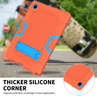 For Samsung Galaxy Tab A8 10.5 2021 X200 Contrast Color Robot Silicone + PC Tablet Case(Orange Blue) by bashfashion