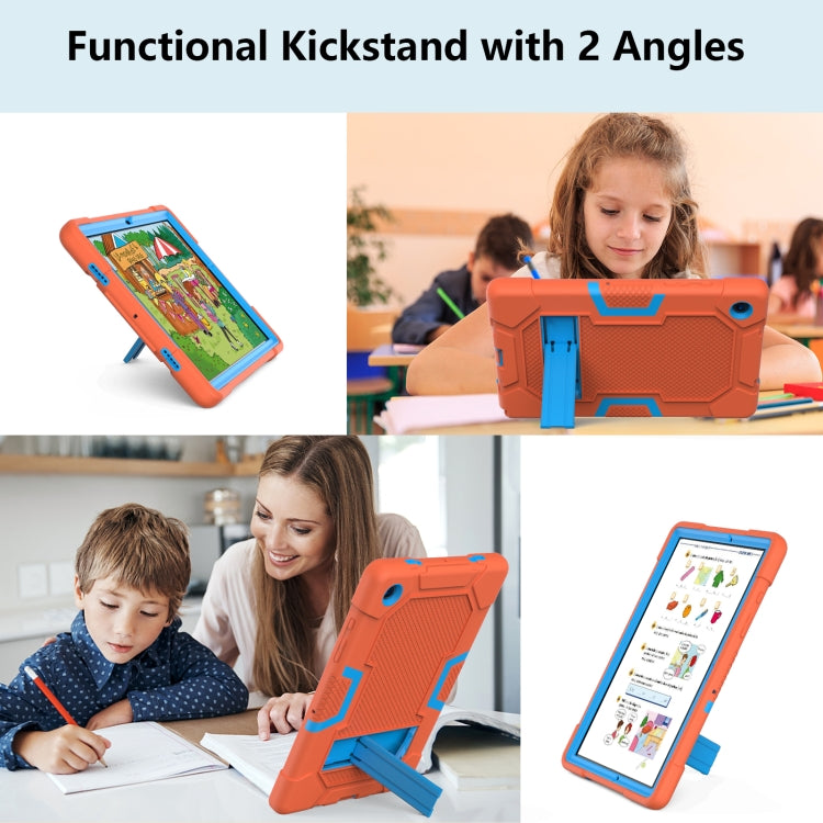 For Samsung Galaxy Tab A8 10.5 2021 X200 Contrast Color Robot Silicone + PC Tablet Case(Orange Blue) by bashfashion