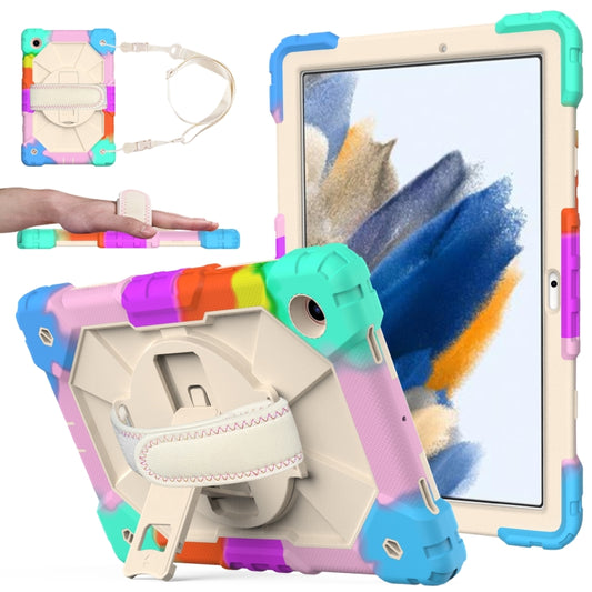 For Samsung Galaxy Tab A8 10.5 2021 X200 Contrast Color Robot Silicone + PC Tablet Case(Colorful Blue) by bashfashion