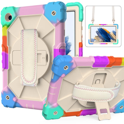 For Samsung Galaxy Tab A8 10.5 2021 X200 Contrast Color Robot Silicone + PC Tablet Case(Colorful Blue) by bashfashion