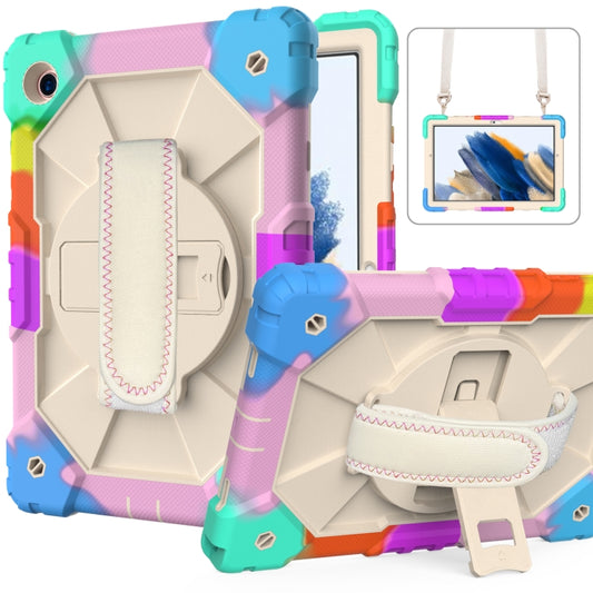 For Samsung Galaxy Tab A8 10.5 2021 X200 Contrast Color Robot Silicone + PC Tablet Case(Colorful Blue) by bashfashion