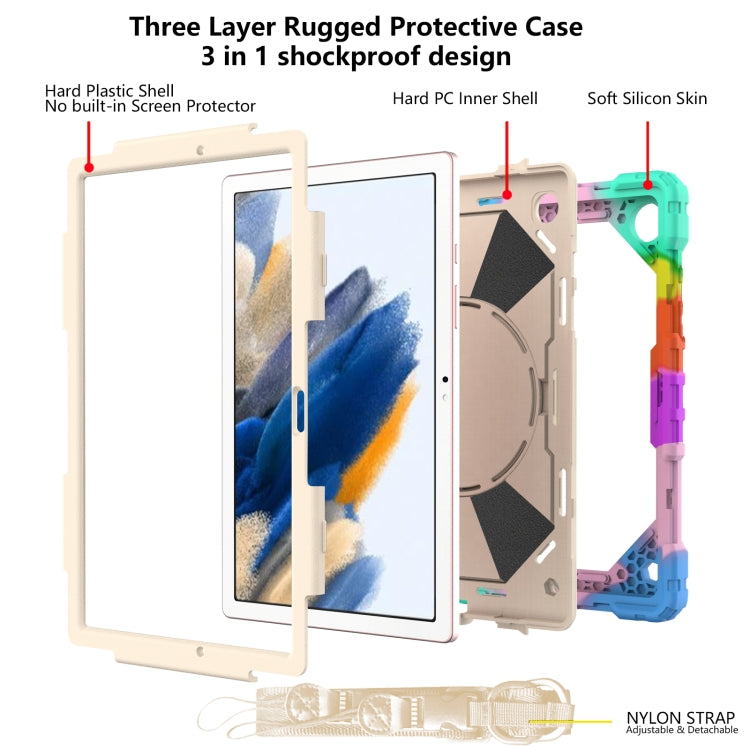 For Samsung Galaxy Tab A8 10.5 2021 X200 Contrast Color Robot Silicone + PC Tablet Case(Colorful Blue) by bashfashion