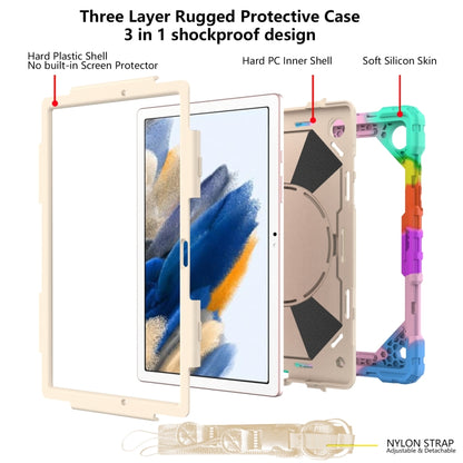 For Samsung Galaxy Tab A8 10.5 2021 X200 Contrast Color Robot Silicone + PC Tablet Case(Colorful Blue) by bashfashion