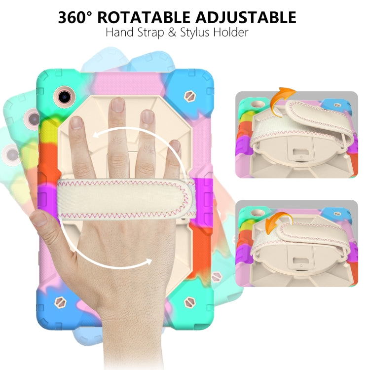 For Samsung Galaxy Tab A8 10.5 2021 X200 Contrast Color Robot Silicone + PC Tablet Case(Colorful Blue) by bashfashion