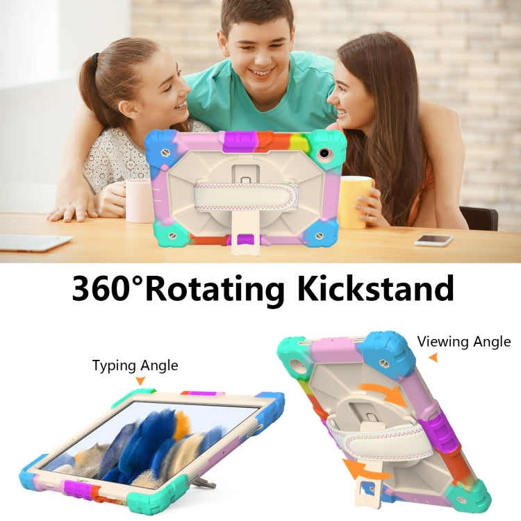 For Samsung Galaxy Tab A8 10.5 2021 X200 Contrast Color Robot Silicone + PC Tablet Case(Colorful Blue) by bashfashion