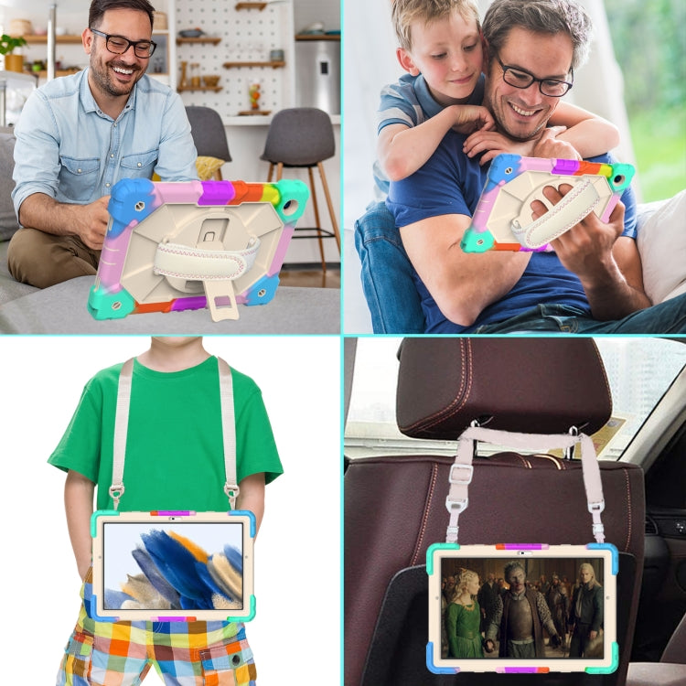 For Samsung Galaxy Tab A8 10.5 2021 X200 Contrast Color Robot Silicone + PC Tablet Case(Colorful Blue) by bashfashion