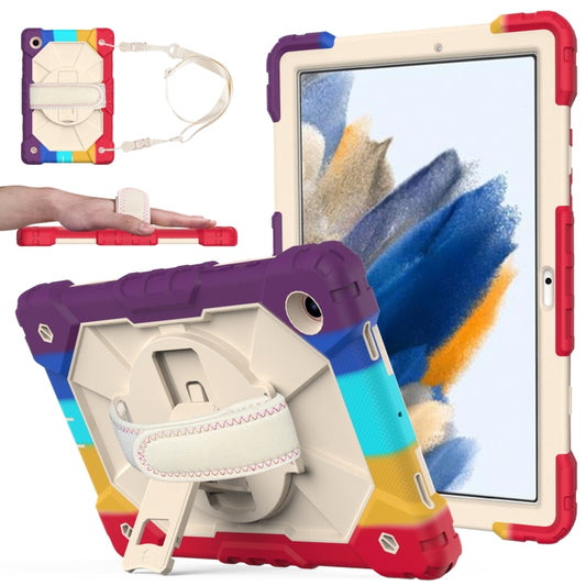 For Samsung Galaxy Tab A8 10.5 2021 X200 Contrast Color Robot Silicone + PC Tablet Case(Colorful Red) by bashfashion