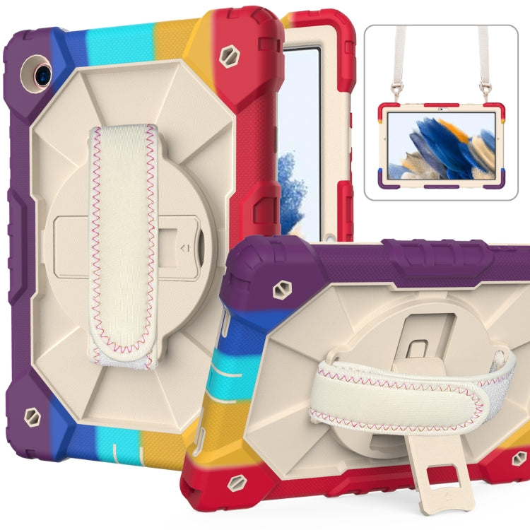 For Samsung Galaxy Tab A8 10.5 2021 X200 Contrast Color Robot Silicone + PC Tablet Case(Colorful Red) by bashfashion