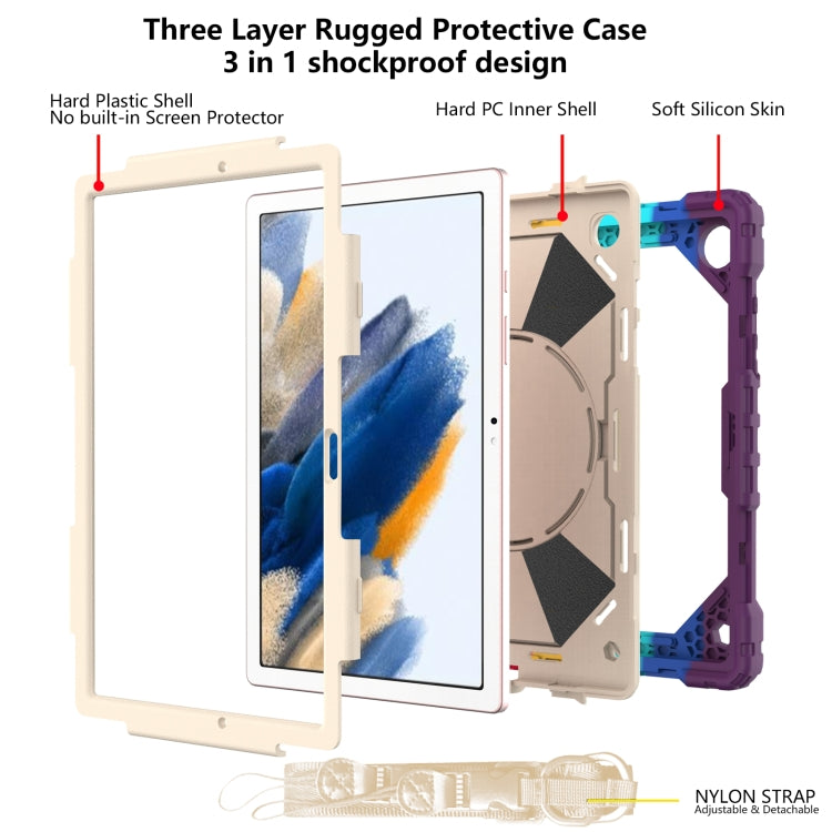 For Samsung Galaxy Tab A8 10.5 2021 X200 Contrast Color Robot Silicone + PC Tablet Case(Colorful Red) by bashfashion