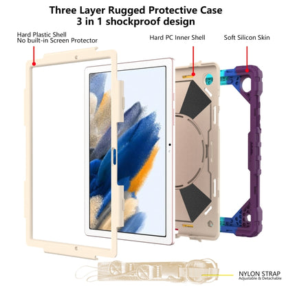 For Samsung Galaxy Tab A8 10.5 2021 X200 Contrast Color Robot Silicone + PC Tablet Case(Colorful Red) by bashfashion