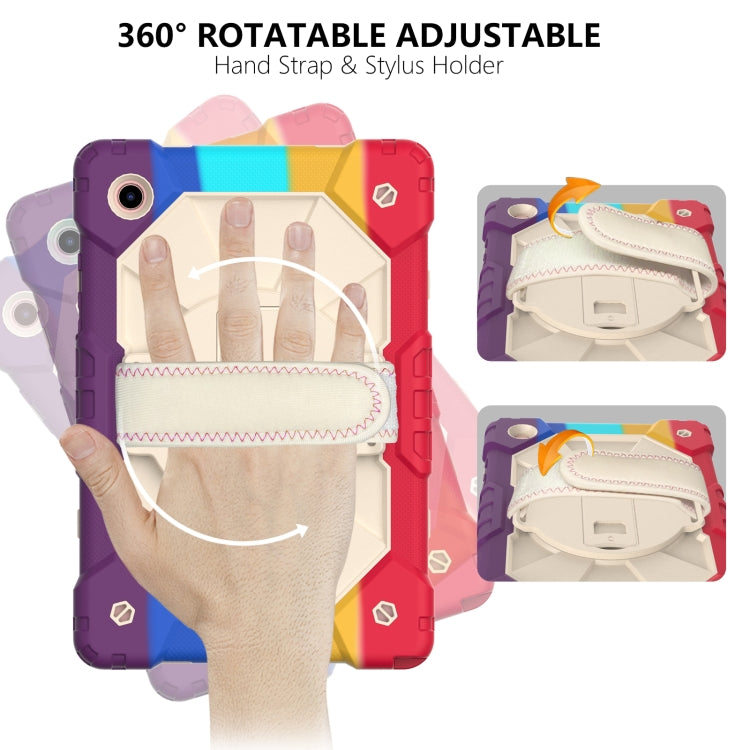 For Samsung Galaxy Tab A8 10.5 2021 X200 Contrast Color Robot Silicone + PC Tablet Case(Colorful Red) by bashfashion