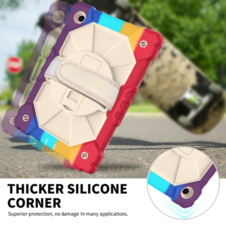 For Samsung Galaxy Tab A8 10.5 2021 X200 Contrast Color Robot Silicone + PC Tablet Case(Colorful Red) by bashfashion