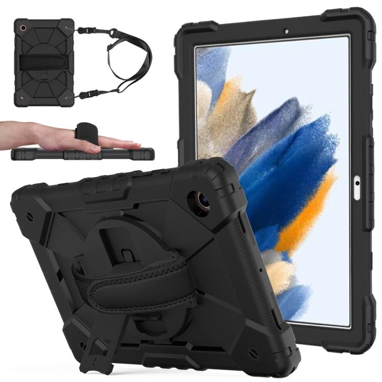 For Samsung Galaxy Tab A8 10.5 2021 X200 Contrast Color Robot Silicone + PC Tablet Case(Black) by bashfashion