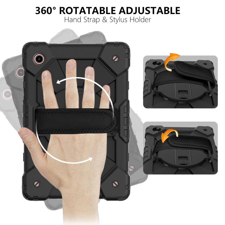 For Samsung Galaxy Tab A8 10.5 2021 X200 Contrast Color Robot Silicone + PC Tablet Case(Black) by bashfashion