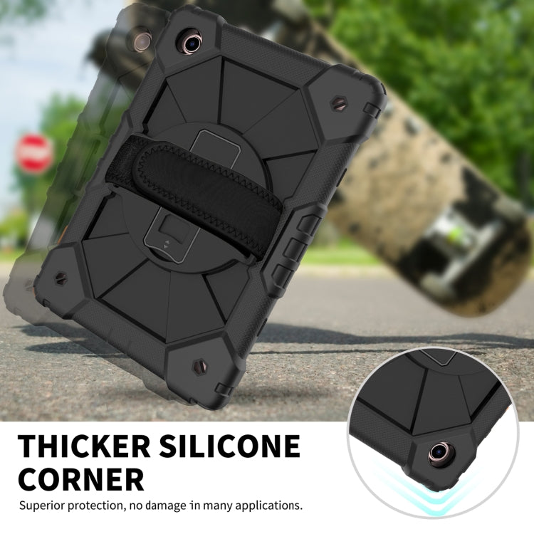 For Samsung Galaxy Tab A8 10.5 2021 X200 Contrast Color Robot Silicone + PC Tablet Case(Black) by bashfashion