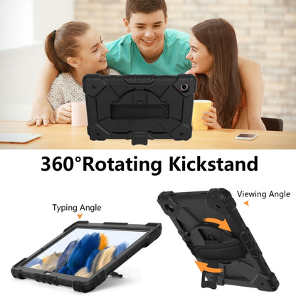 For Samsung Galaxy Tab A8 10.5 2021 X200 Contrast Color Robot Silicone + PC Tablet Case(Black) by bashfashion