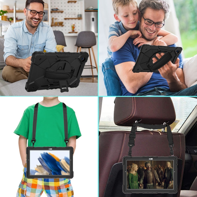 For Samsung Galaxy Tab A8 10.5 2021 X200 Contrast Color Robot Silicone + PC Tablet Case(Black) by bashfashion