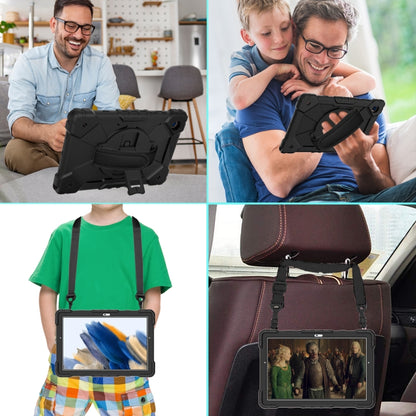 For Samsung Galaxy Tab A8 10.5 2021 X200 Contrast Color Robot Silicone + PC Tablet Case(Black) by bashfashion