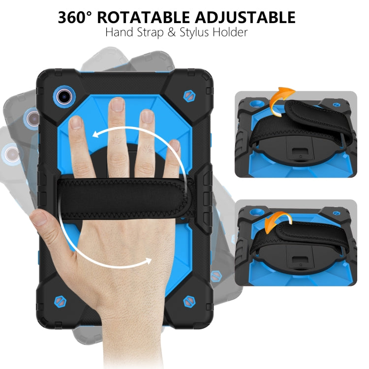 For Samsung Galaxy Tab A8 10.5 2021 X200 Contrast Color Robot Silicone + PC Tablet Case(Black+Blue) by bashfashion