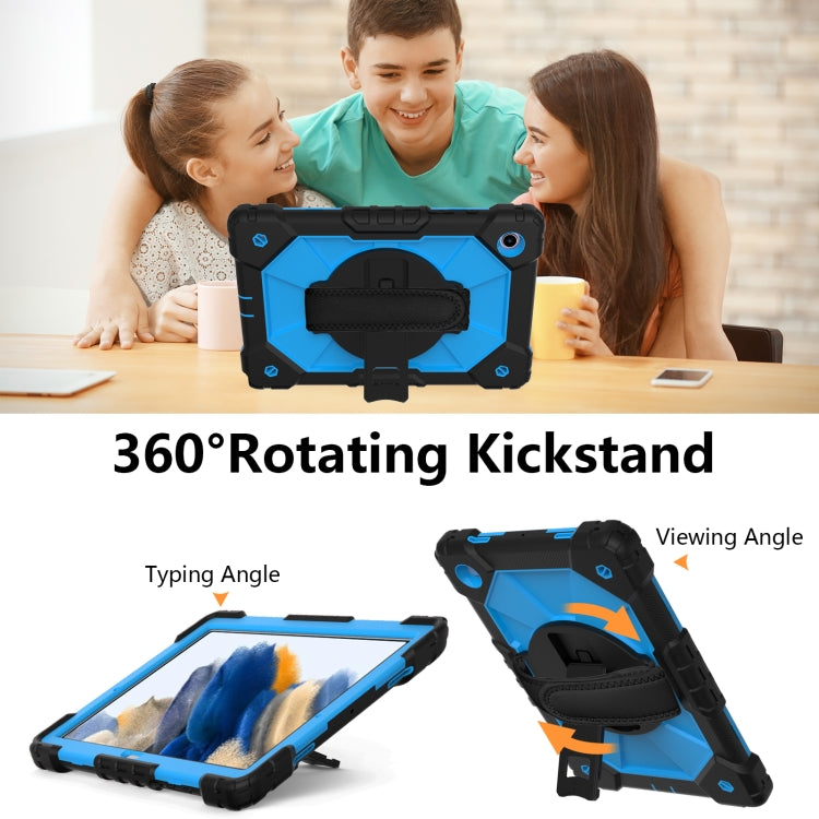 For Samsung Galaxy Tab A8 10.5 2021 X200 Contrast Color Robot Silicone + PC Tablet Case(Black+Blue) by bashfashion