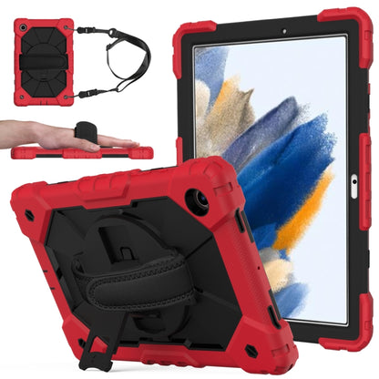 For Samsung Galaxy Tab A8 10.5 2021 X200 Contrast Color Robot Silicone + PC Tablet Case(Red+Black) by bashfashion