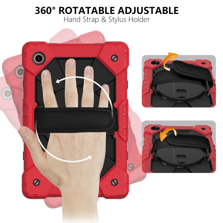 For Samsung Galaxy Tab A8 10.5 2021 X200 Contrast Color Robot Silicone + PC Tablet Case(Red+Black) by bashfashion