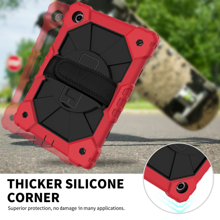 For Samsung Galaxy Tab A8 10.5 2021 X200 Contrast Color Robot Silicone + PC Tablet Case(Red+Black) by bashfashion