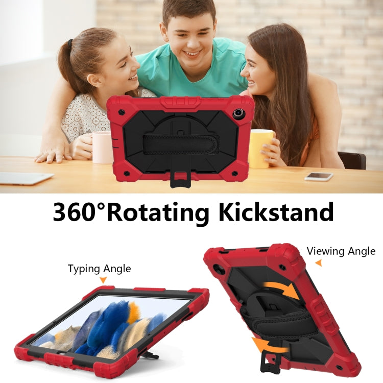 For Samsung Galaxy Tab A8 10.5 2021 X200 Contrast Color Robot Silicone + PC Tablet Case(Red+Black) by bashfashion