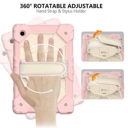 For Samsung Galaxy Tab A8 10.5 2021 X200 Contrast Color Robot Silicone + PC Tablet Case(Rose Gold+Beige) by bashfashion