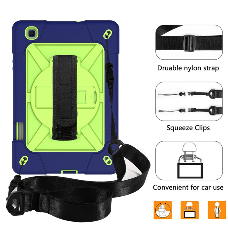 For Samsung Galaxy Tab S6 Lite P610 Contrast Color Robot Silicone + PC Tablet Case(Navy Blue Yellow Green) by bashfashion