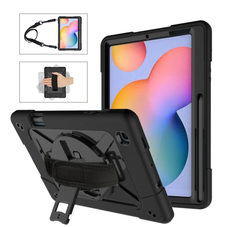 For Samsung Galaxy Tab S6 Lite P610 Contrast Color Robot Silicone + PC Tablet Case(Black) by bashfashion