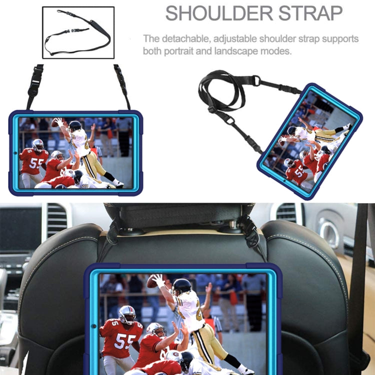 For Samsung Galaxy Tab A 8.4 T307 Contrast Color Robot Silicone + PC Tablet Case(Navy Blue) by bashfashion