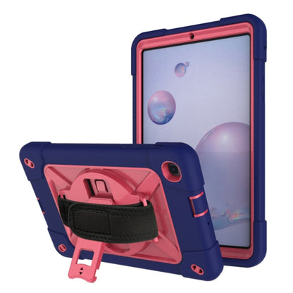 For Samsung Galaxy Tab A 8.4 T307 Contrast Color Robot Silicone + PC Tablet Case(Navy Blue Rose) by bashfashion
