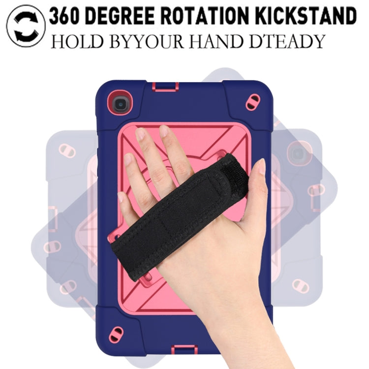 For Samsung Galaxy Tab A 8.4 T307 Contrast Color Robot Silicone + PC Tablet Case(Navy Blue Rose) by bashfashion