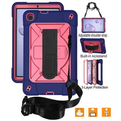 For Samsung Galaxy Tab A 8.4 T307 Contrast Color Robot Silicone + PC Tablet Case(Navy Blue Rose) by bashfashion