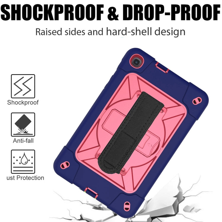 For Samsung Galaxy Tab A 8.4 T307 Contrast Color Robot Silicone + PC Tablet Case(Navy Blue Rose) by bashfashion