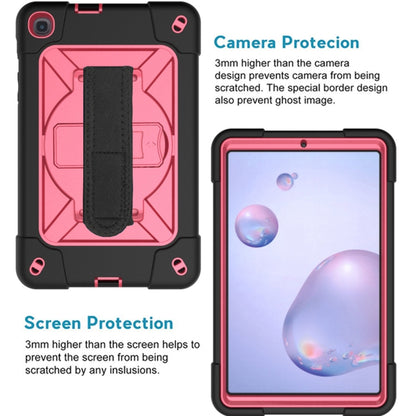 For Samsung Galaxy Tab A 8.4 T307 Contrast Color Robot Silicone + PC Tablet Case(Black Rose Red) by bashfashion